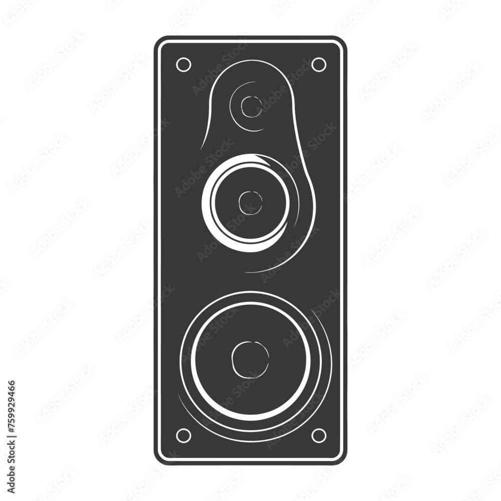 Silhouette a Music speakers black color only Silhouette a Music speakers black color only