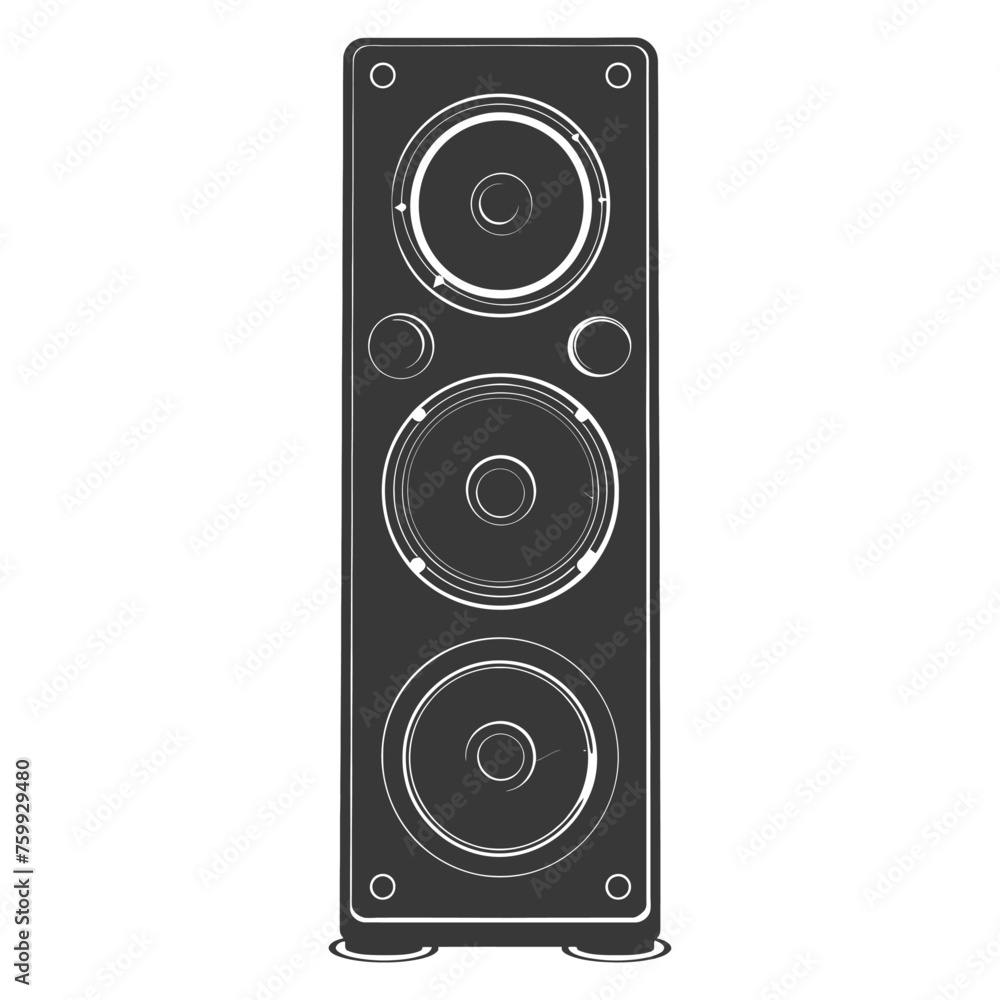 Silhouette a Music speakers black color only Silhouette a Music speakers black color only