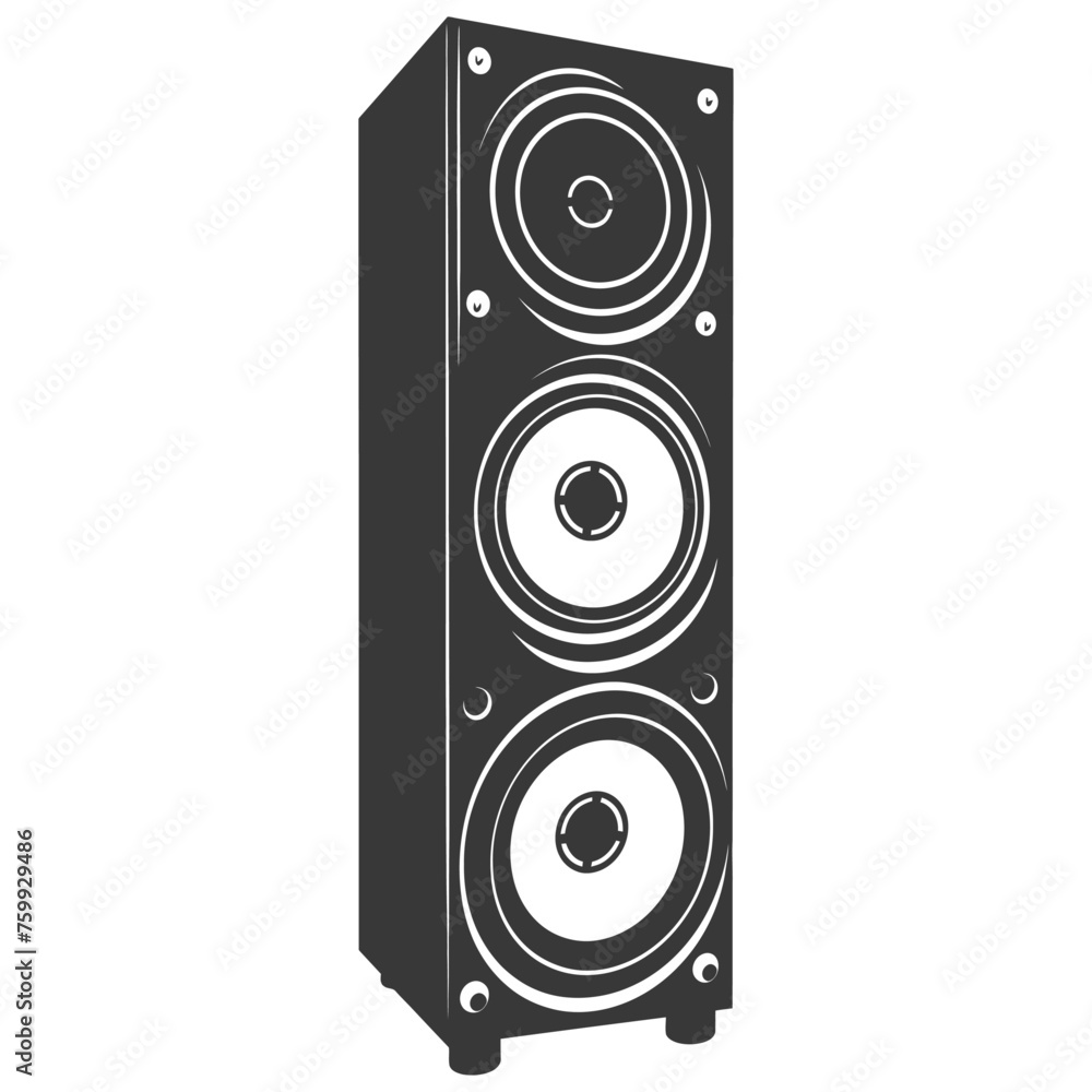 Silhouette a Music speakers black color only Silhouette a Music speakers black color only