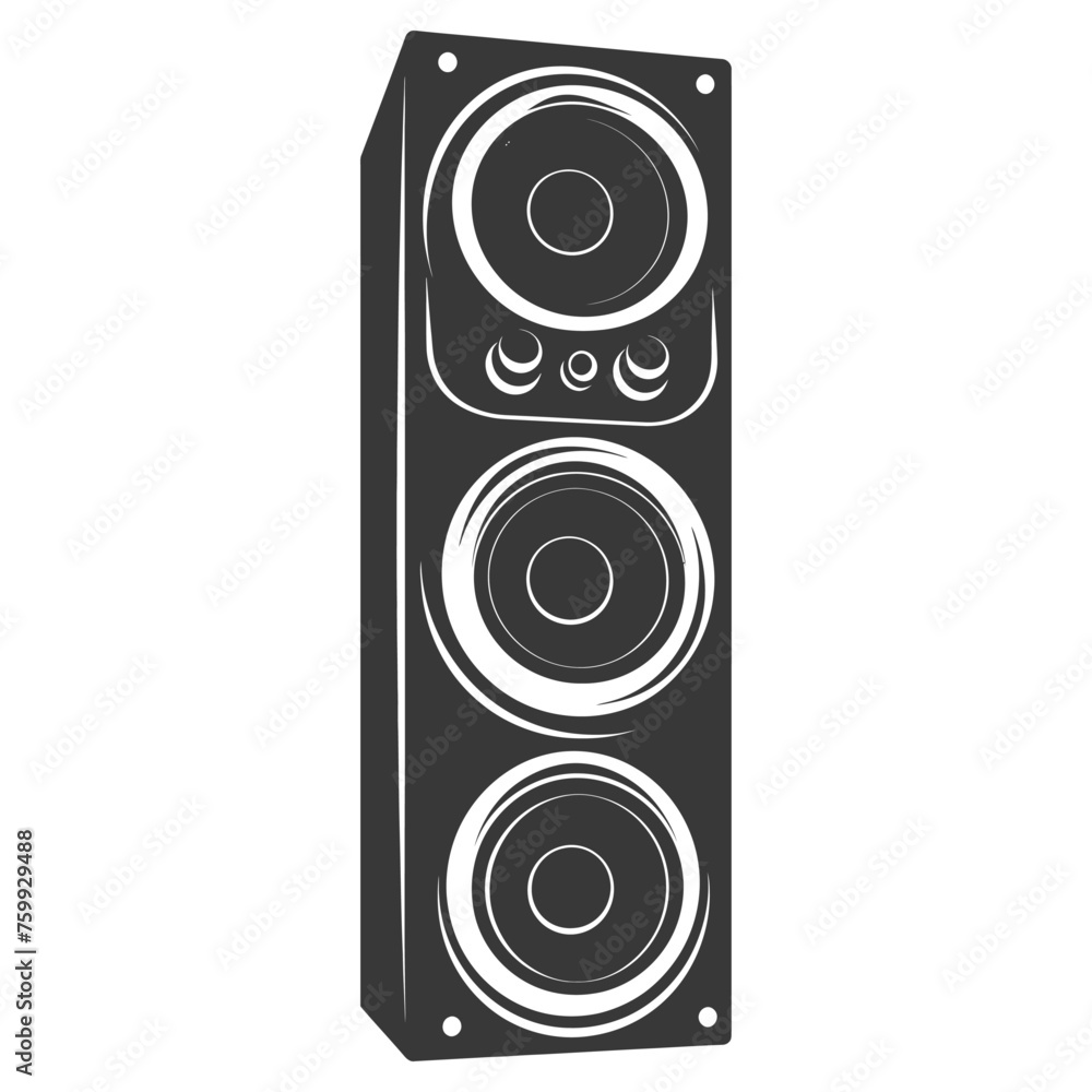 Silhouette a Music speakers black color only Silhouette a Music speakers black color only