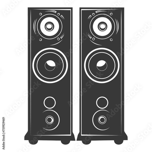 Silhouette a Music speakers black color only