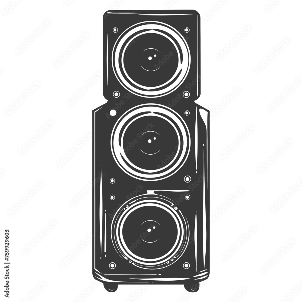 Silhouette a Music speakers black color only Silhouette a Music speakers black color only