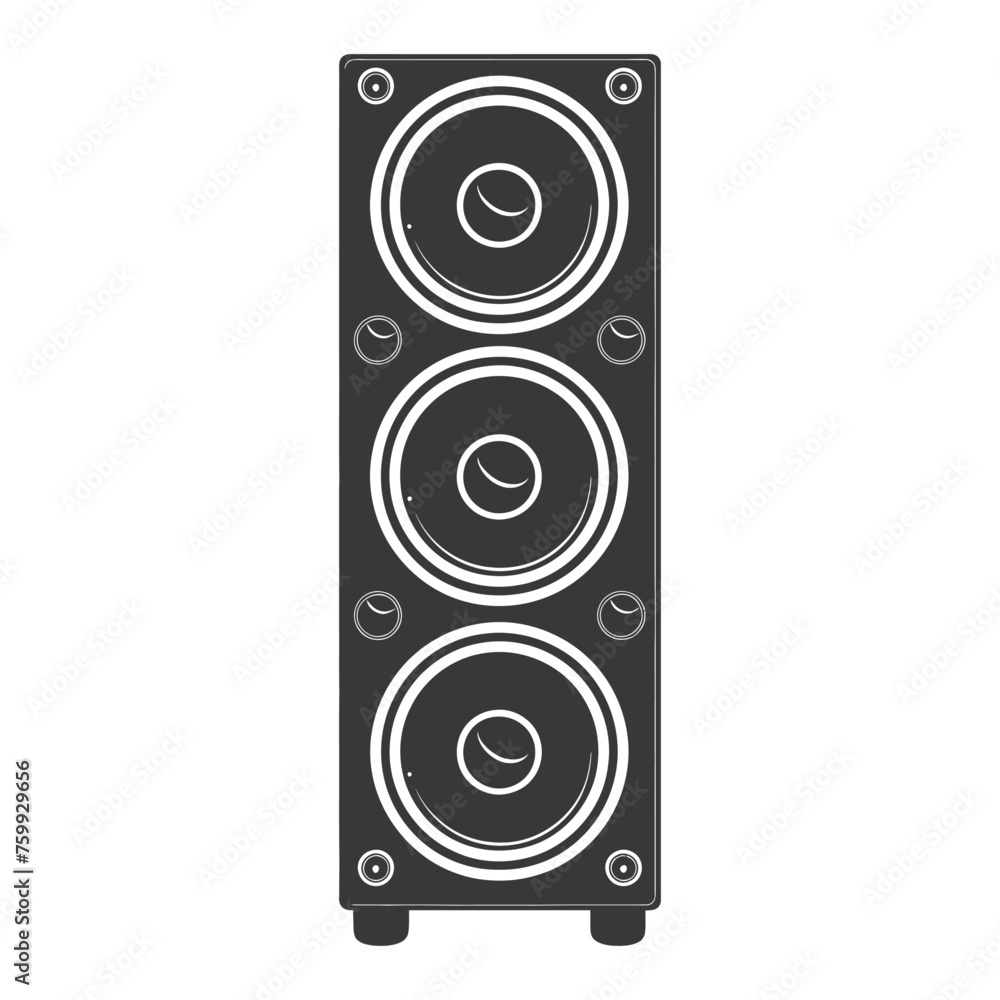 Silhouette a Music speakers black color only Silhouette a Music speakers black color only