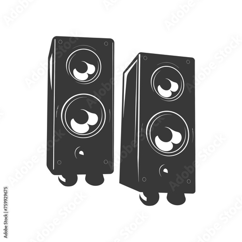 Silhouette a Music speakers black color only