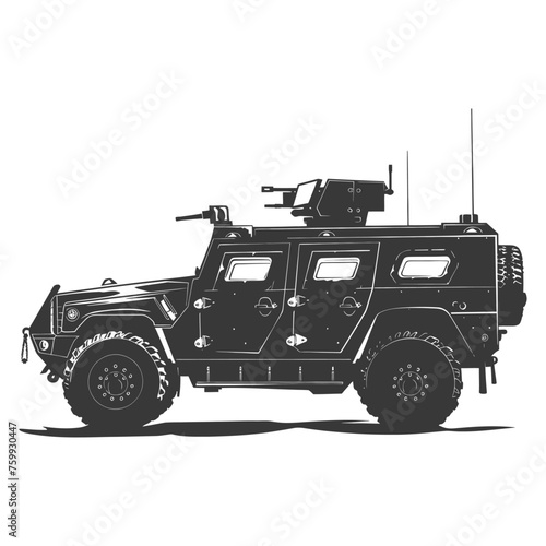 Silhouette armored vehicle combat black color only