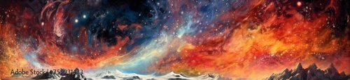 An interstellar journey through a colorful galaxy filled with comets  nebulas  and constellations