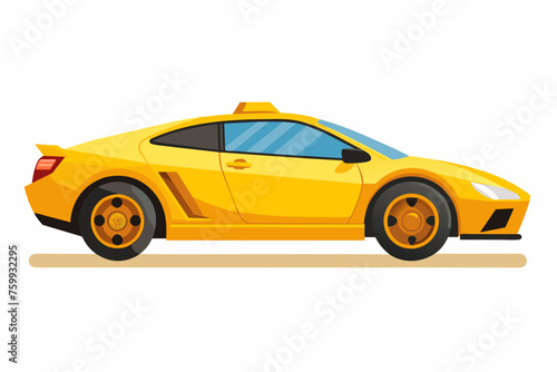 yellow pickup truck  clear flat vector illustration artwork