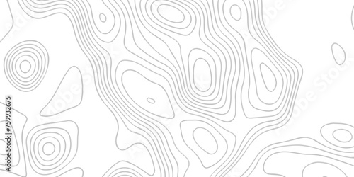 Topographic map background geographic line map with seamless ornament design. The black on white contours vector topography stylized height of the lines map.