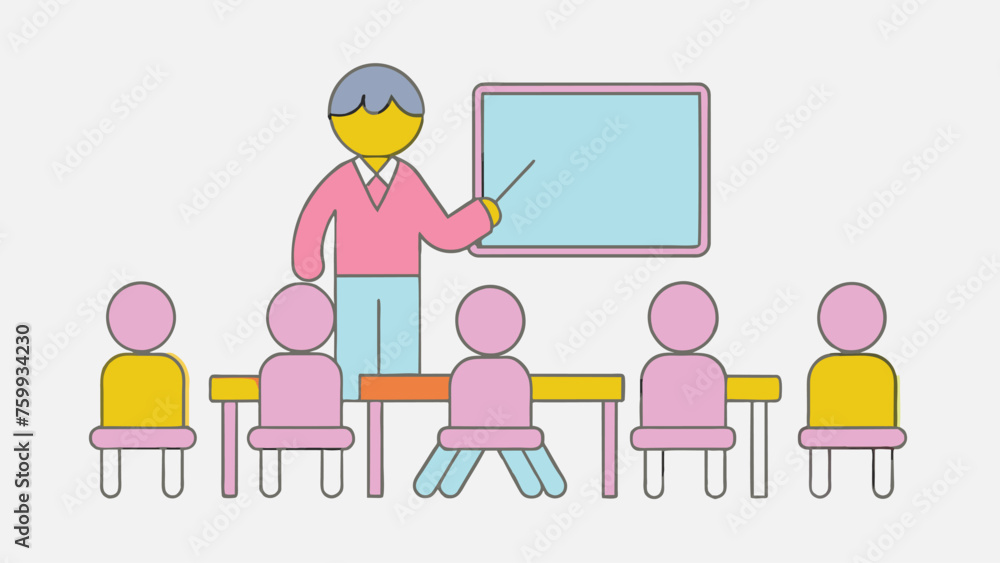 classroom with kids teacher or professor teaches vector 13.eps classroom with kids teacher or professor teaches vector 13.eps