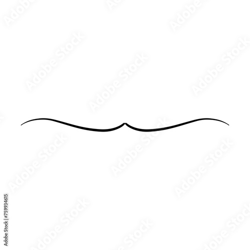 Hand drawn divider icon vector illustration design element of swish, swash, swoosh underline swirl squiggle stroke line 