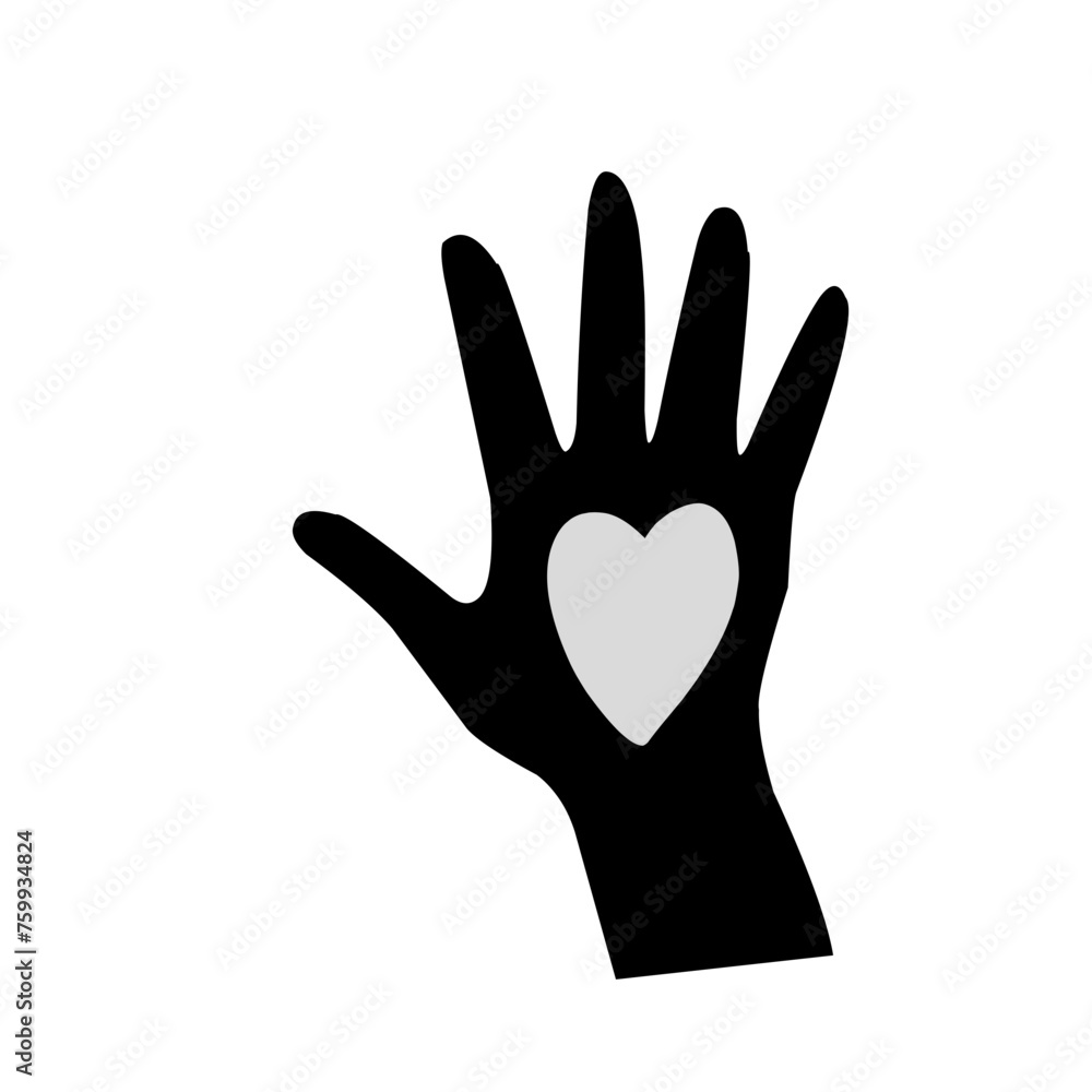Fototapeta premium hand love silhouettes
