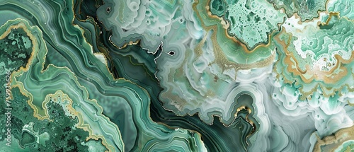 Use Variscite as your color palette for a digital painting that captures the beauty and organic patterns of this unique mineral, background with copy space photo