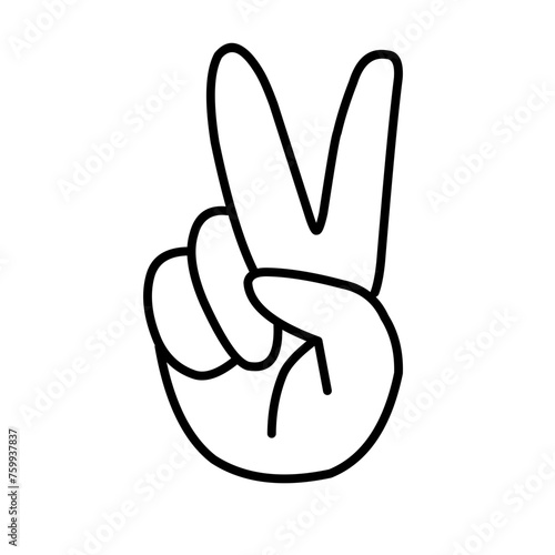 Hand gesture peace sign