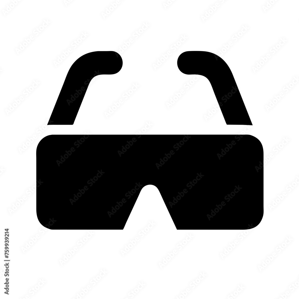 video game augmented reality glasses icon on white background video game augmented reality glasses icon on white background
