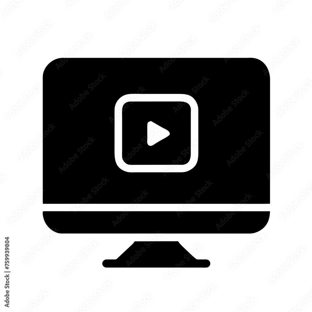 monitor with a person on the screen, video conferencing icon vector illustration monitor with a person on the screen, video conferencing icon vector illustration