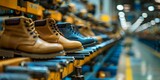Innovative Machinery in a Contemporary Shoe Manufacturing Plant. Concept Manufacturing Techniques, Shoe Design, Technology Integration, Factory Processes, Footwear Innovation