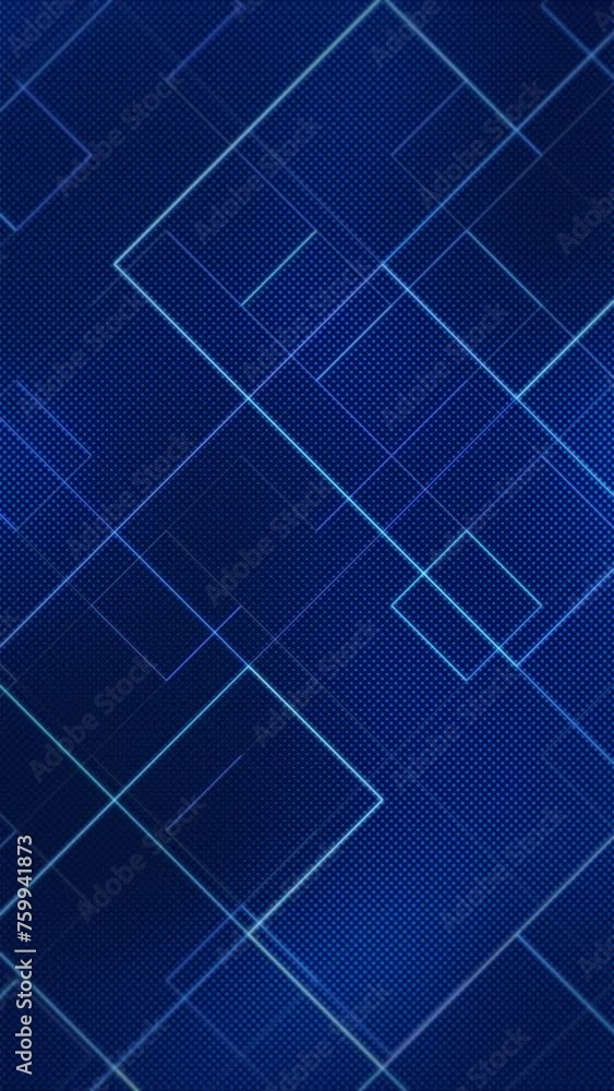 Vertical video - blue abstract geometric motion background with halftone dots and glowing lines and shapes. Full HD and looping textured animation. Suitable as a corporate or business background. Vertical video - blue abstract geometric motion background with halftone dots and glowing lines and shapes. Full HD and looping textured animation. Suitable as a corporate or business background.