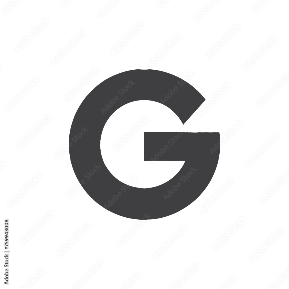 G logo design template with white background G logo design template with white background