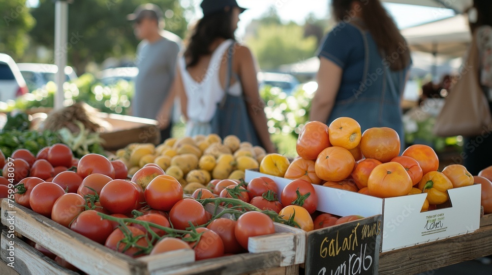 A weekend morning spent together at a farmers' market, exploring fresh produce and local delights.