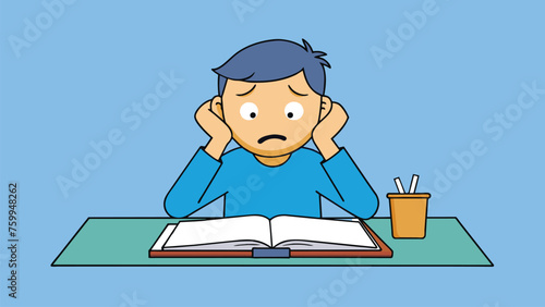 desperate studying student vector design 