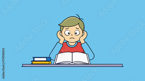 desperate studying student vector design 