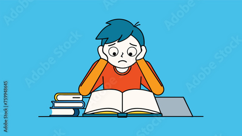 desperate studying student vector design 