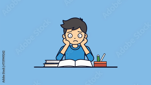 desperate studying student vector design 