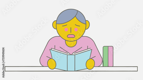 desperate studying student vector design 