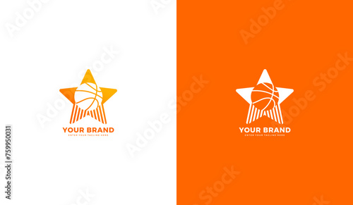 Basketball star logo. Basketball sport icon. Vector illustration design
