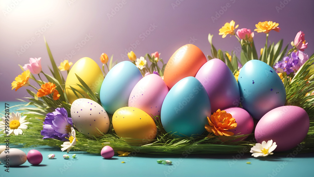 Easter day banner background