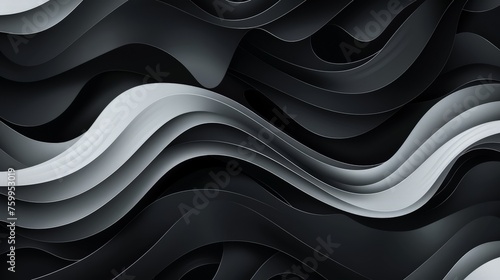 Monochrome background featuring wavy lines in a repetitive pattern.
