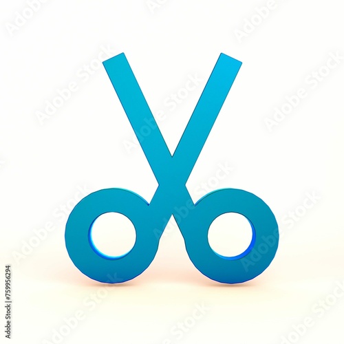 Scissors Icon Front Side White Background