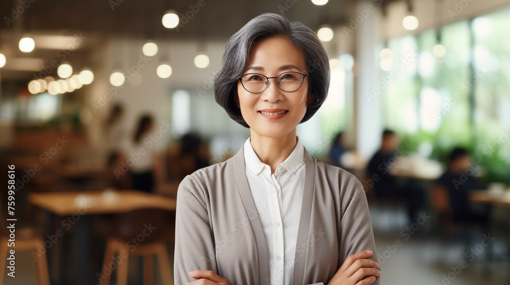 Fototapeta premium portrait of a businesswoman, asian elderly professional woman