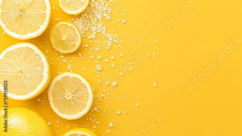 Sunny lemon backdrop for text and design, evoking fresh citrus vibes, ideal for creative projects