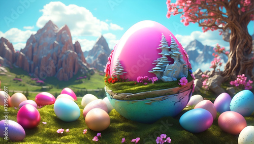 Easter day banner background
