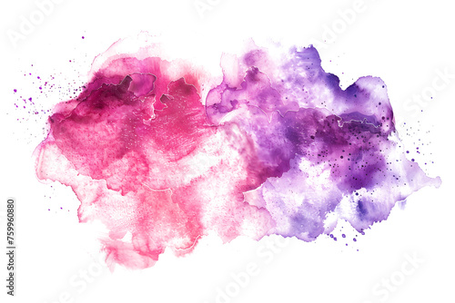 Pink and purple blended watercolor wash on white background.