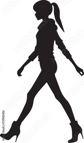 Vector illustration of girl walking 