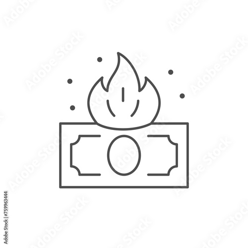 Money inflation line outline icon