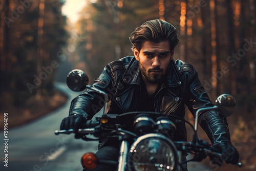 Man Riding Motorcycle 