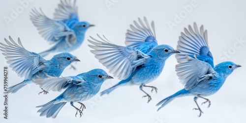 Tender bluebirds in flight, capturing the beauty of wildlifea. © Andrii Zastrozhnov