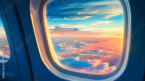 Airplane windows provide unique views of the sky and clouds