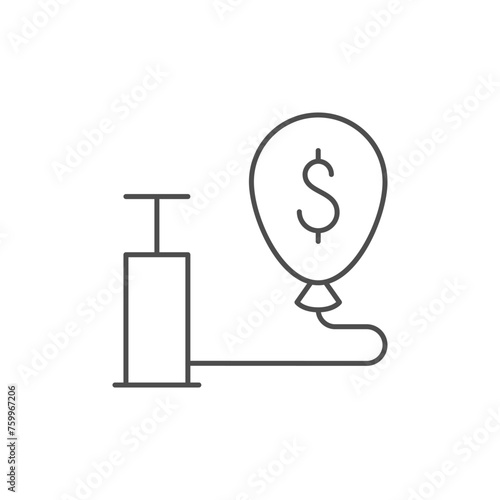Inflation process line outline icon