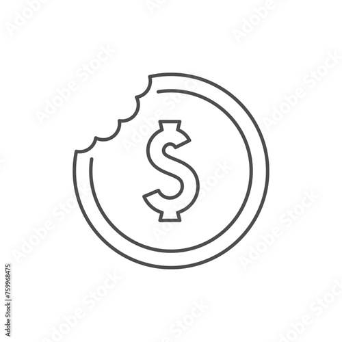Money inflation line outline icon