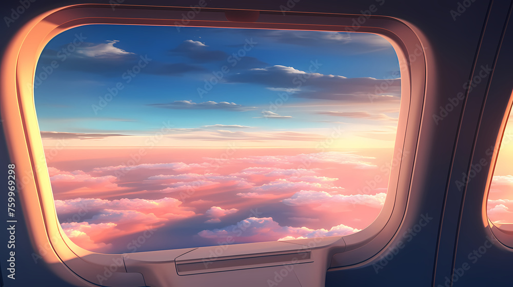 Naklejka premium Sky seen from airplane window