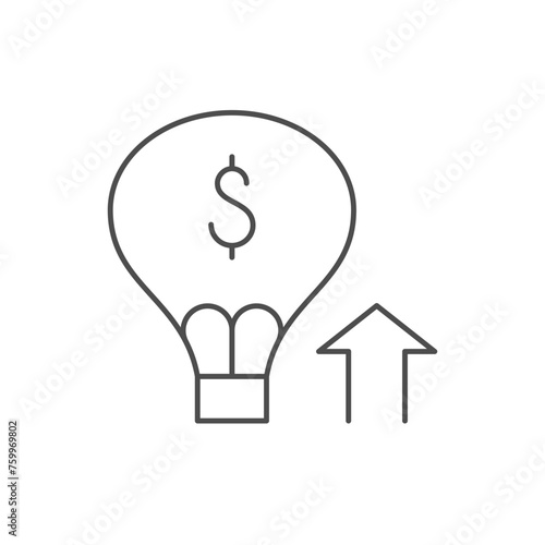 Inflation process line outline icon