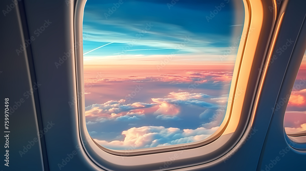 Sky seen from airplane window Sky seen from airplane window