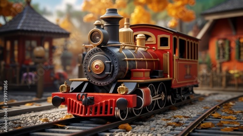 In the world of miniatures, the central place is occupied by a toy model railway with a locomotive and cars moving along complex narrow gauge tracks.