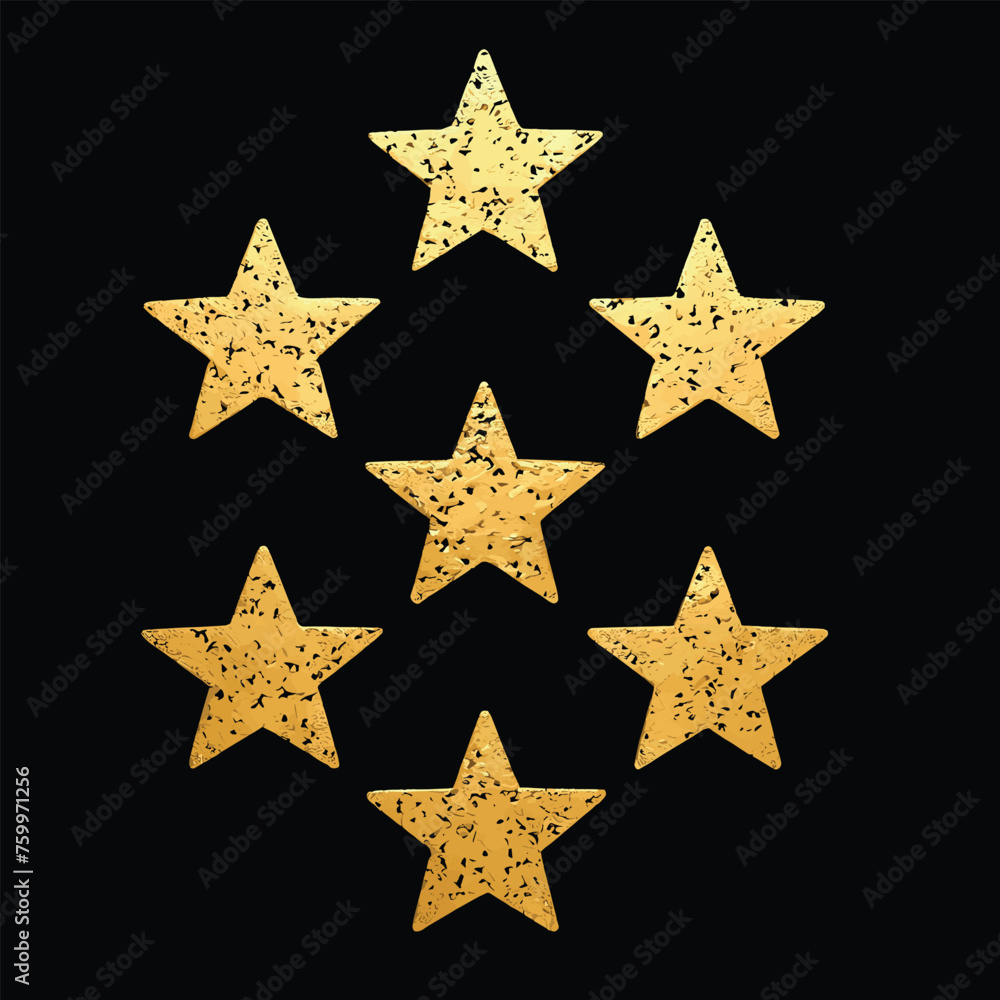 set of golden stars with black background set of golden stars with black background