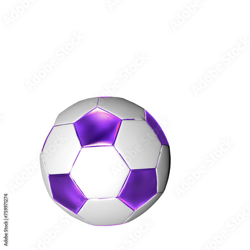 Symbols made from purple soccer balls