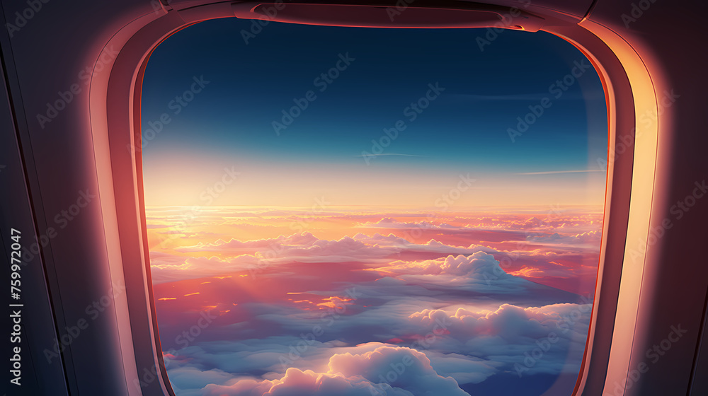 Fototapeta premium Sky seen from airplane window